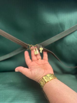 Maleta Nobuck Artesanal Marrón y Verde (juego )