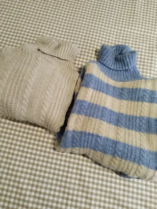 Jersey de cuello alto de punto trenzado