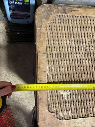 Baúl de mimbre y madera