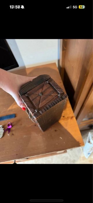 Caja joyero madera con cierre dorado