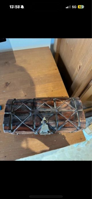 Caja joyero madera con cierre dorado