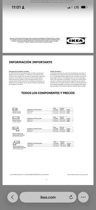 Sofá Ikea Gris Tela