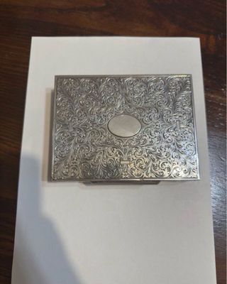 Scatola portaoggetti vintage argento 800