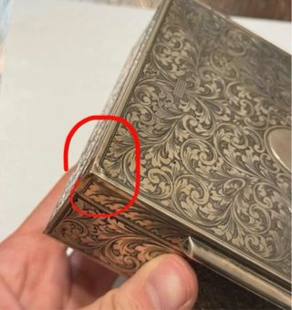 Scatola portaoggetti vintage argento 800