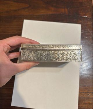 Scatola portaoggetti vintage argento 800