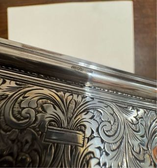 Scatola portaoggetti vintage argento 800