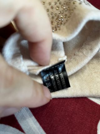 Guanti donna beige con strass