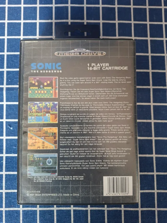 MEGADRIVE ORIGINAL SONIC 1 COMPLETO