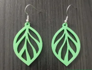 Pendientes Hoja 3D Verdes