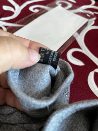 Guanti donna grigi con strass