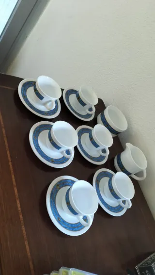 Juego de café/té porcelana azul y blanco