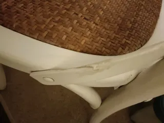 2 Sillas Blancas Madera Asiento Rattan