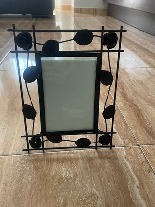 Marco de fotos decorativo metal negro