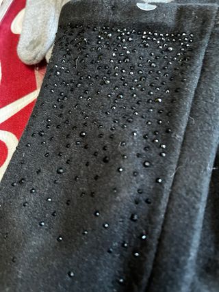 Guanti neri da donna con strass