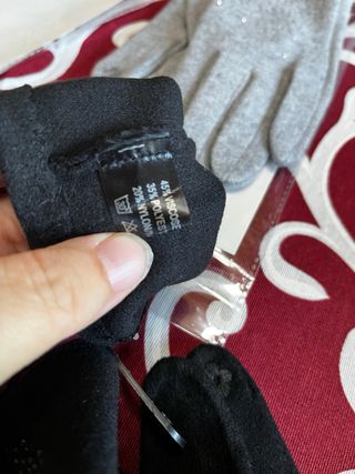 Guanti neri da donna con strass