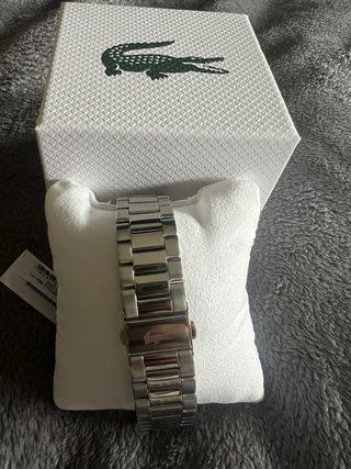 Reloj Lacoste Original Naranja y Plateado