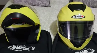 Cascos Modulares Moto SHIRO amarillo fluor