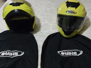 Cascos Modulares Moto SHIRO amarillo fluor