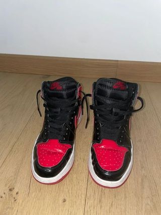 Nike Air Jordan 1 Talla 38 Negro Rojo Charol