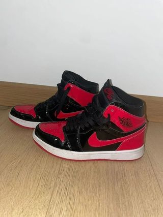 Nike Air Jordan 1 Talla 38 Negro Rojo Charol