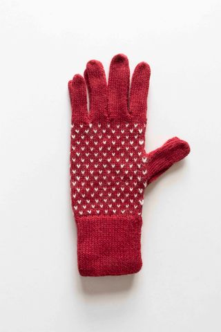 Guantes de lana de alpaca rojos
