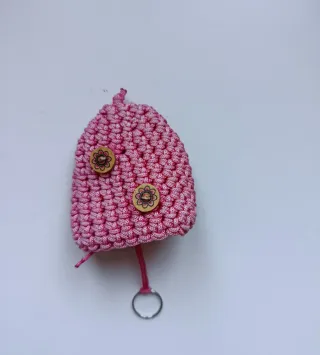 Portachiavi rosa macramè handmade