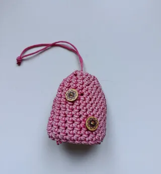Portachiavi rosa macramè handmade
