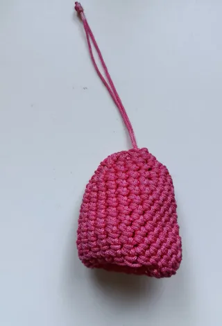 Portachiavi rosa macramè handmade
