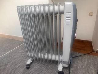 Estufa eléctrica gris y blanca