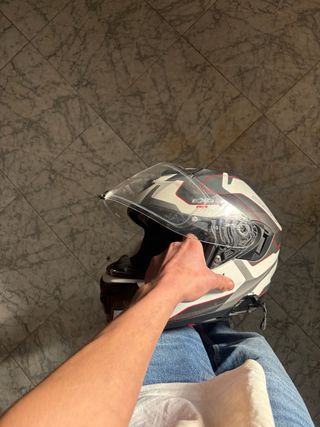 Casco Scorpion Moto Blanco y Negro