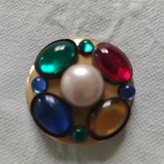 Spilla vintage con pietre colorate