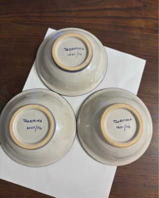 3 Piatti Ceramica Siciliana Taormina