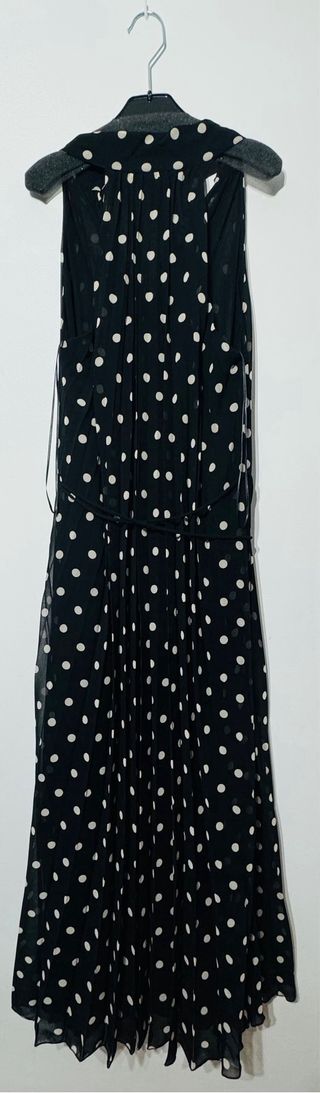 Vestido negro lunares blanco