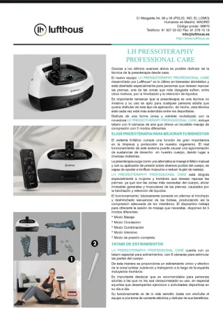 Presoterapia Profesional LH Pressotherapy