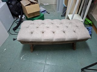 Banco scarpiera rivestito beige