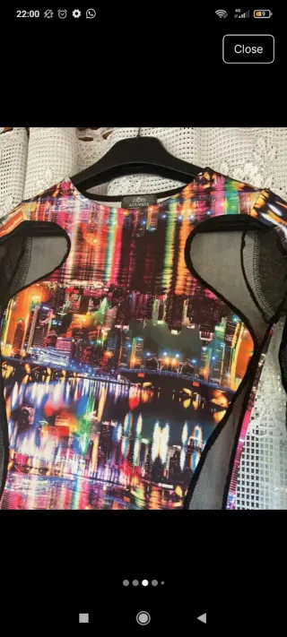 Vestido ajustado estampado malla