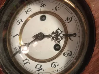 Antiguo Reloj Pared Art Decó Madera