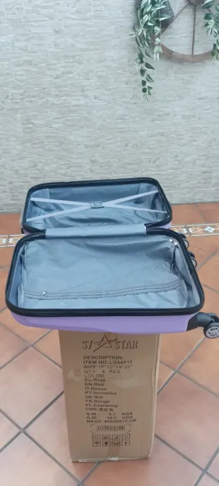 Maleta Cabina Morada 55x35x20 Nueva