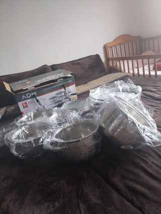 Set 12 Piezas Ollas Acero Inoxidable