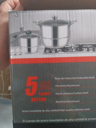 Set 12 Piezas Ollas Acero Inoxidable