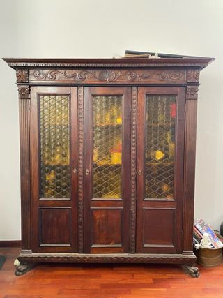 Vetrinetta vintage 3 ante legno e vetro