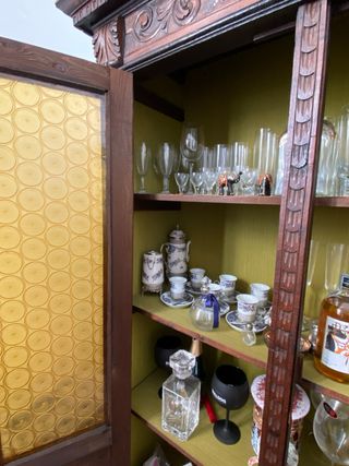 Vetrinetta vintage 3 ante legno e vetro