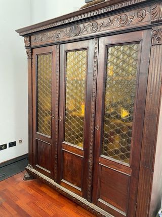 Vetrinetta vintage 3 ante legno e vetro