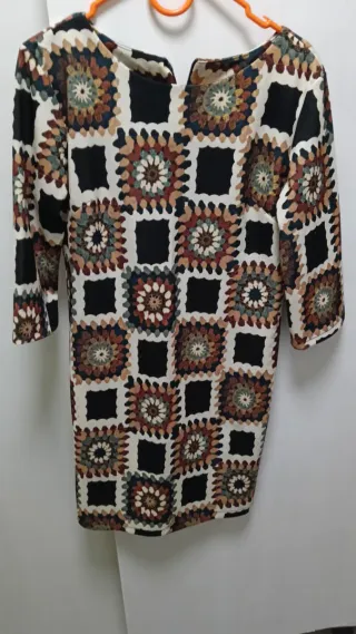 Vestido estampado crochet talla única