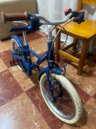 Bicicleta infantil B'TWIN azul aluminio