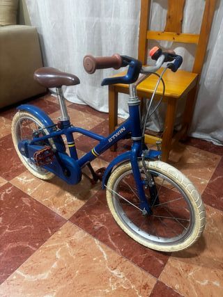 Bicicleta infantil B'TWIN azul aluminio