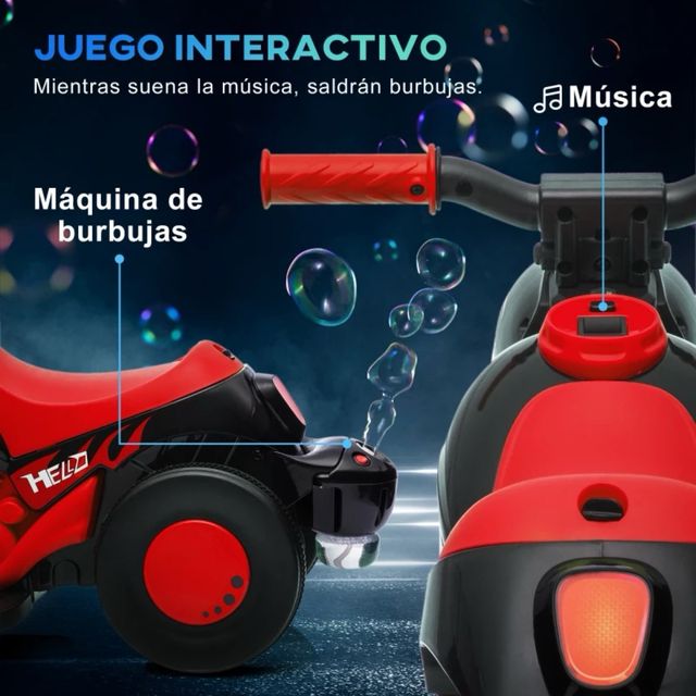 Moto Eléctrica Infantil Roja y Negra