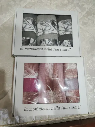 Set Asciugamani Cotone Fantasia Foglie