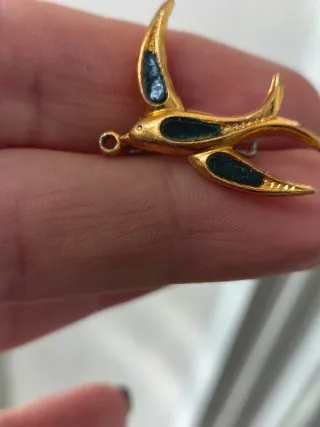 Spilla vintage rondine dorata Made in Italy