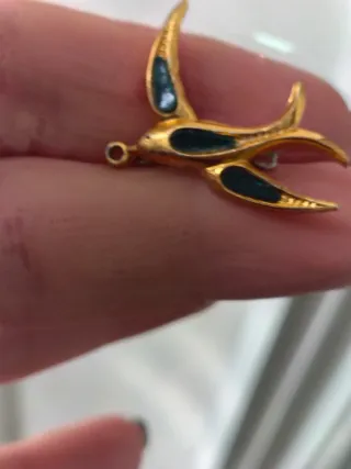 Spilla vintage rondine dorata Made in Italy